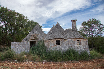 The abandoned typical trulli house in Italy