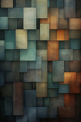 geometric shape artwork with dark muted colors
