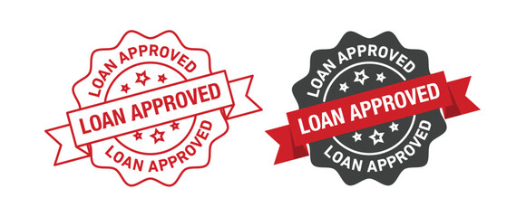 Loan approved rounded vector symbol set