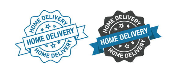 Home delivery rounded vector symbol set