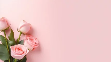 Fotobehang pink rose on pink background, generative AI © ShAhZaIb