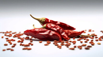 red chili on white background, generative AI