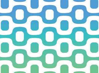 Rio de janeiro Brazil. Geometric pattern on the sidewalk of Ipanema and Leblon beaches in white with a blue and green gradient background. EPS illustration.