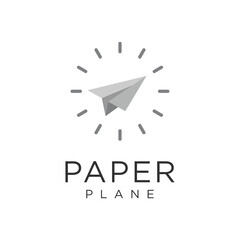 Modern paper airplane logo design vector