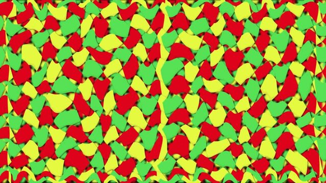 abstract animation of green, red and yellow colors, reggae
