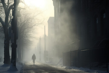 fog and sun. Citywide. Snow in the city center