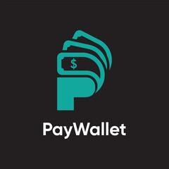 Pay cash wallet logo design vector , money logo