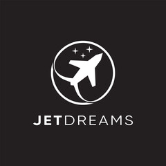 Airplane logo design vector, dream airlines
