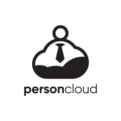 People cloud logo design vector design, accounting company