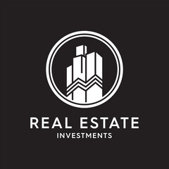 Real estate growth investment logo design vector