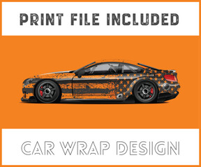 Race car wrap design vector for vehicle vinyl sticker Vector eps 10