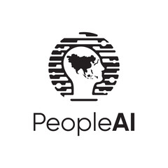 People world AI logo design vector