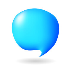 Blue 3D speech bubbles isolated on white background. Chatting and message box, communication, web, social network media post concept. Vector illustration