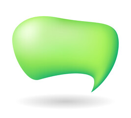 Green 3D speech bubbles isolated on white background. Chatting and message box, communication, web, social network media post concept. Vector illustration