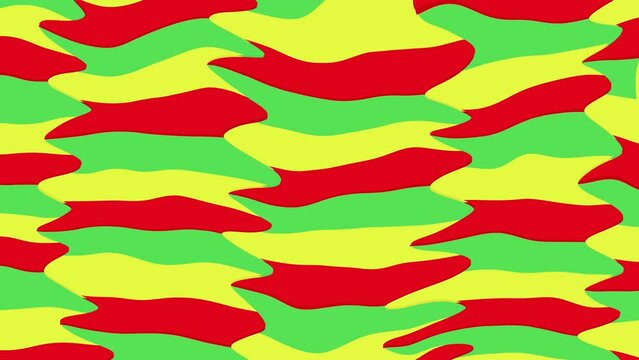 abstract animation of green, red and yellow colors, reggae