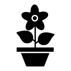 Flower Pot Glyph Icon