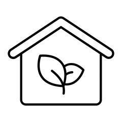 Eco House Outline Icon