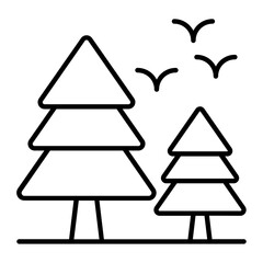 Fototapeta premium Tree Outline Icon
