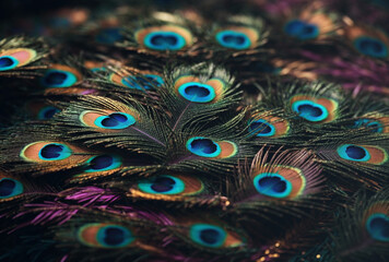 Obraz premium peacock feather closeup