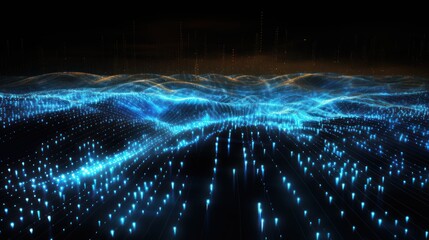 Digital Data Universe, Streams of Binary Code and Data Visualization