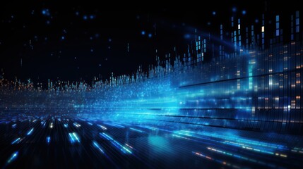 Digital Data Universe, Streams of Binary Code and Data Visualization