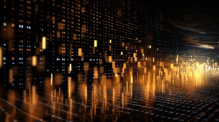 Digital Data Universe, Streams of Binary Code and Data Visualization