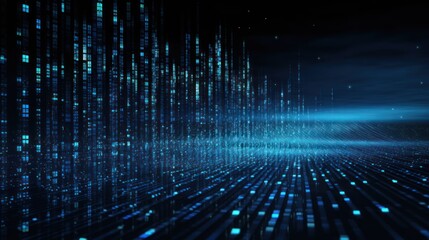 Digital Data Universe, Streams of Binary Code and Data Visualization