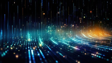 Digital Data Universe, Streams of Binary Code and Data Visualization