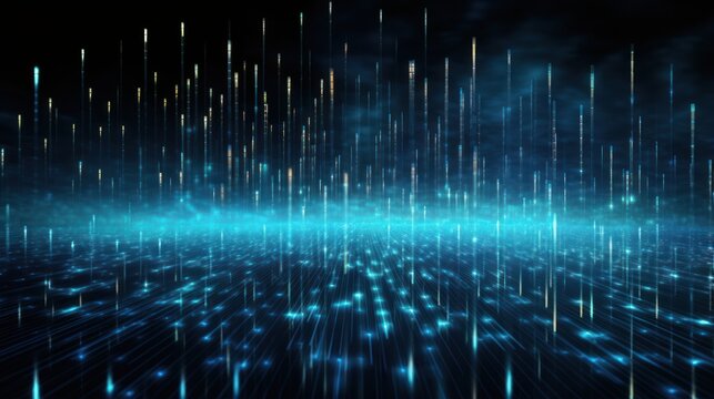 Digital Data Universe, Streams of Binary Code and Data Visualization