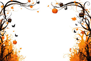 Naklejka na ściany i meble halloween style frame, copy space, with pumpkins and other halloween motifs