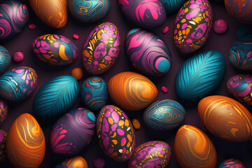 Fototapeta na wymiar Colorful easter egg background, easter decoration, spring holidays
