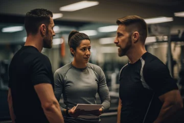 Rollo A couple receiving guidance from a personal trainer at the gym. Generative Ai © bluebeat76