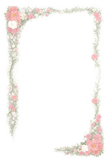 Floral Flower Border Frame PNG Transparent Background