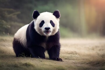 Create an endearing portrait of a fluffy panda cub