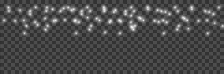 Glowing light effect with many glitter particles isolated on transparent background. Vector starry cloud with dust. Vector illustration