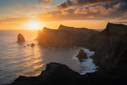 Sunrise at Sao Lourenco peninsula in Madeira