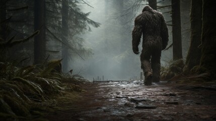 The mystical Bigfoot.generative ai
 - obrazy, fototapety, plakaty
