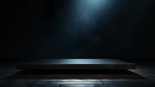 Darkroom background with a platform to showcase, product products marketing concept