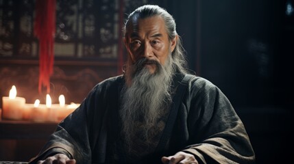 Portrait of teacher Confucius.generative ai
 - obrazy, fototapety, plakaty