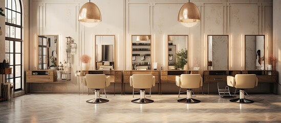 Luxurious salon with panoramic views offers spacious hair services