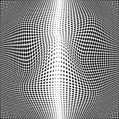 Abstract black liquid dots background Psychedelic poster. Optical illusion Futuristic design element 