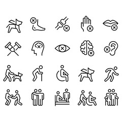  Disabled People Icons vector design