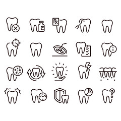 Tooth and Dental Health Icons vector design 