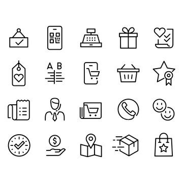  Shopping and E-commerce Icons Set vector design