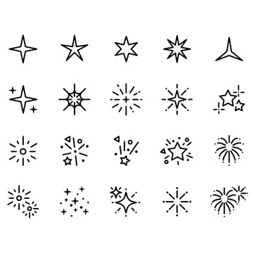  Sparkles Icons vector design
