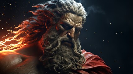 Naklejka premium Zeus - The greek god of thunder.generative ai 