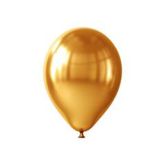 Gold metallic balloon isolated on transparent background. Generative ai.