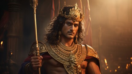 Portrait of king Ashoka.generative ai

