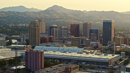 Sunrise city scape Salt Lake City Utah