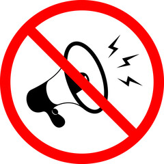 vector illustration of ban horn on transparent background